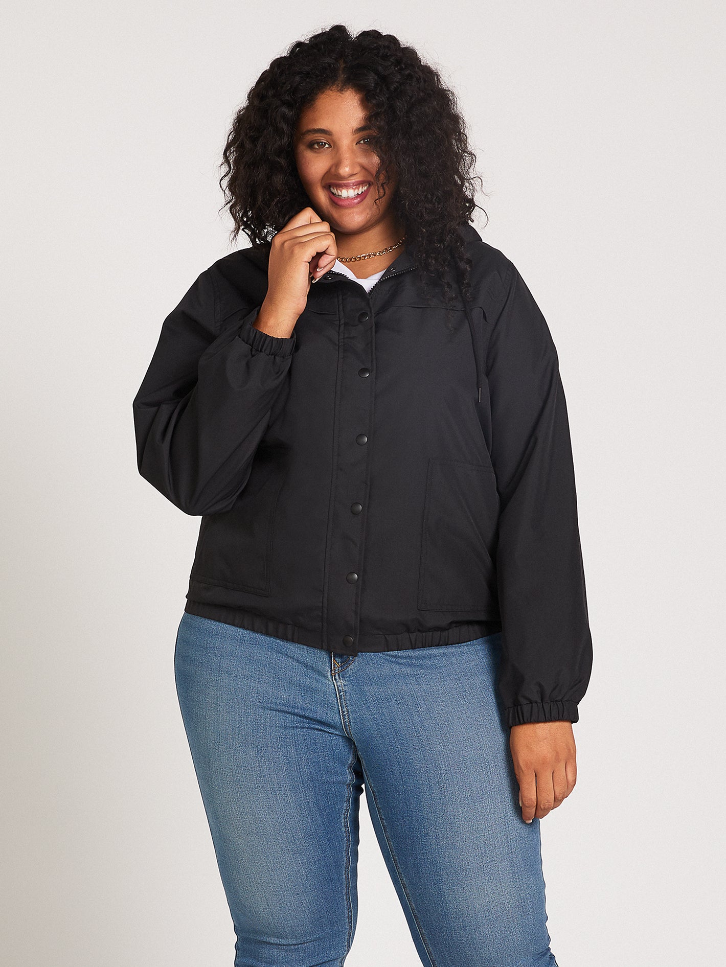 Enemy Stone Women's Plus Size Black Jacket - Hooded Windbreaker – Volcom US