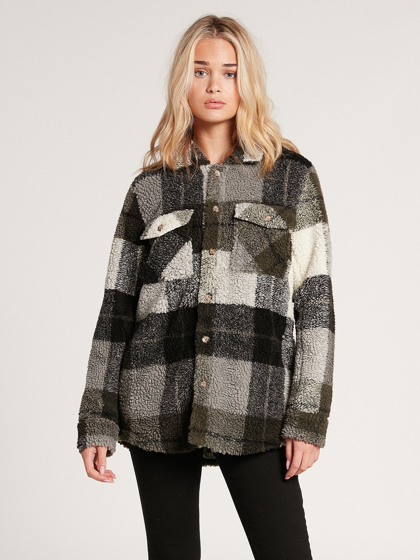 Silent Sherpa Plaid Jacket - Army Green Combo – Volcom US