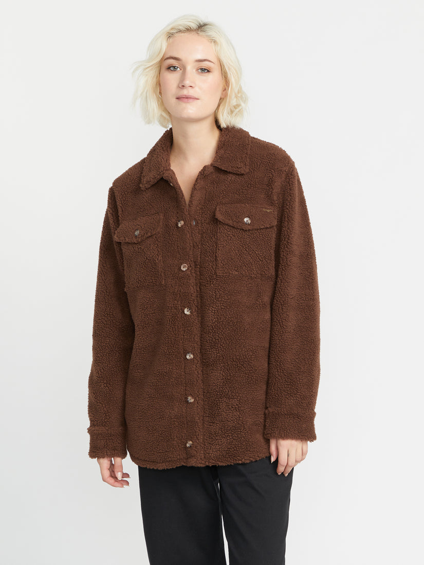 Silent Sherpa Jacket - Chocolate (B1512105_CHO) [F]