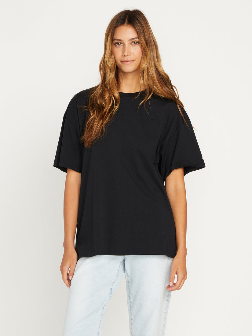 Stones Throw Solid Short Sleeve Tee - Black (B3512311_BLK) [F]