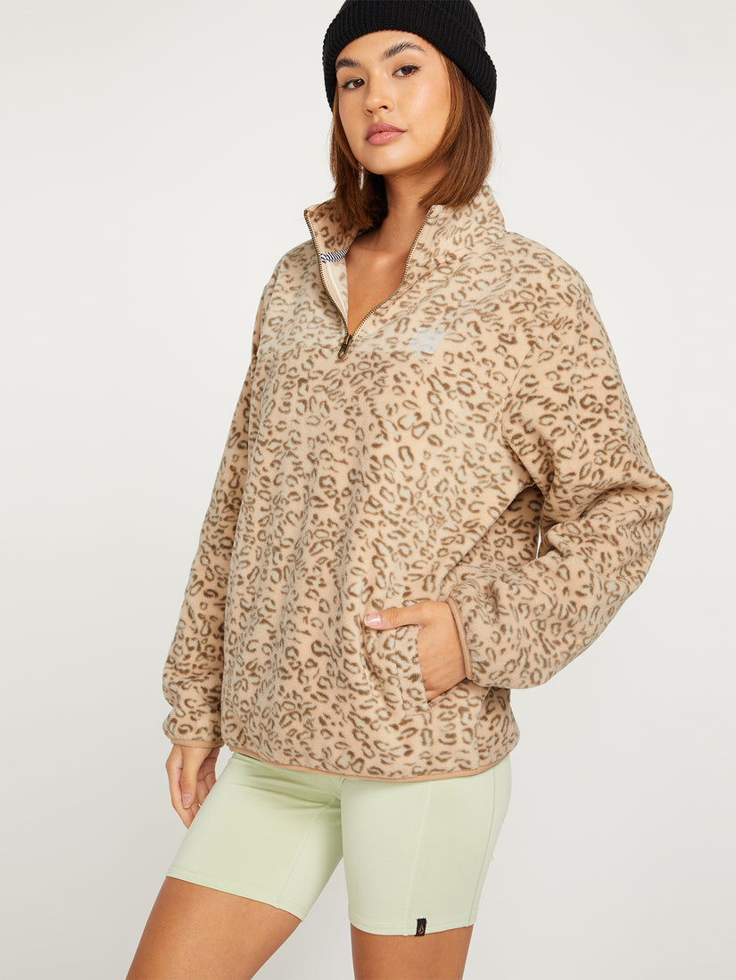 Pheelin It Mock Neck Hoodie - Leopard (B4132203_LEO) [1]