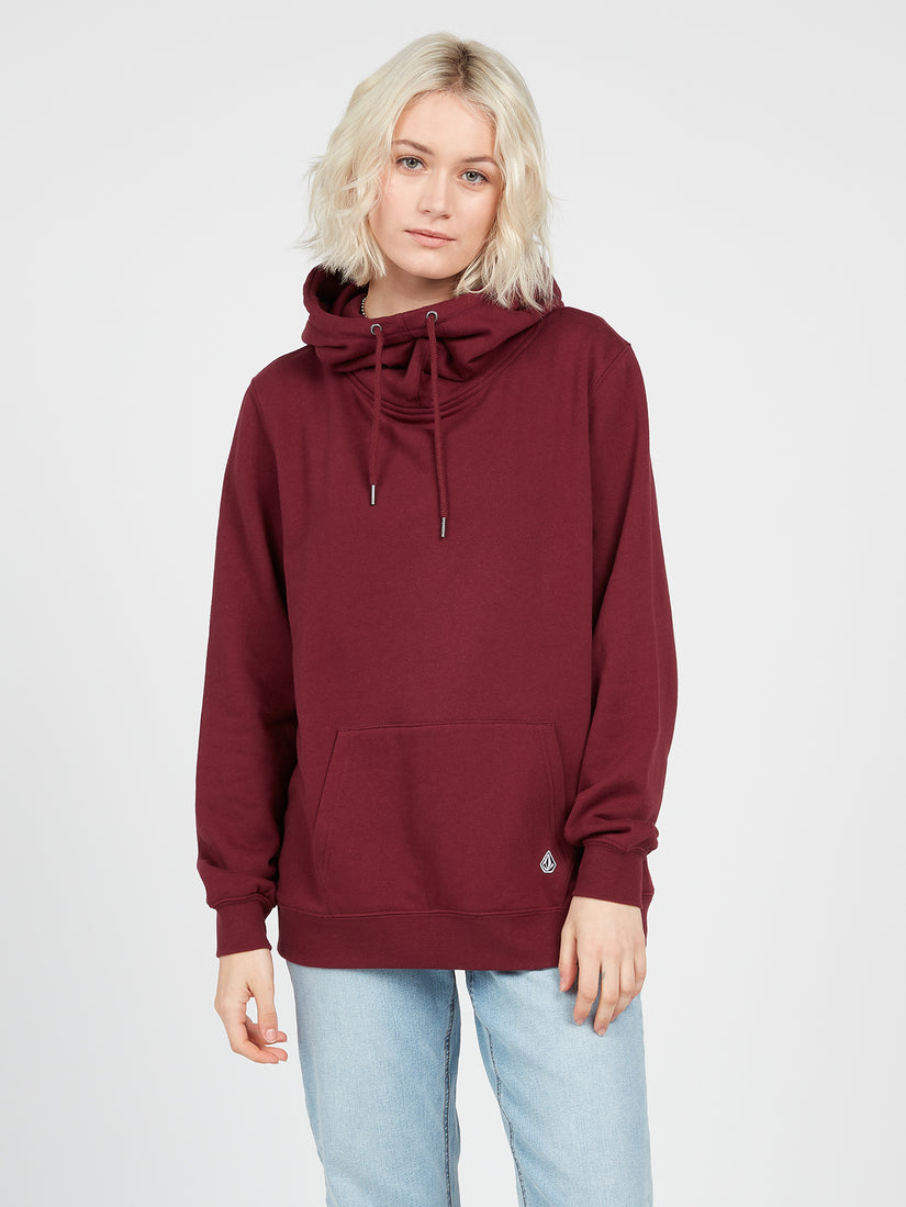 Walk It Out High Neck Hoodie - Burgundy (B4132207_BUR) [1]