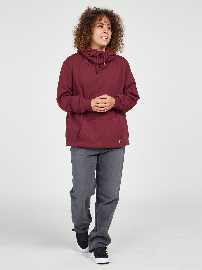 Walk It Out High Neck Hoodie - Burgundy (B4132207_BUR) [F]