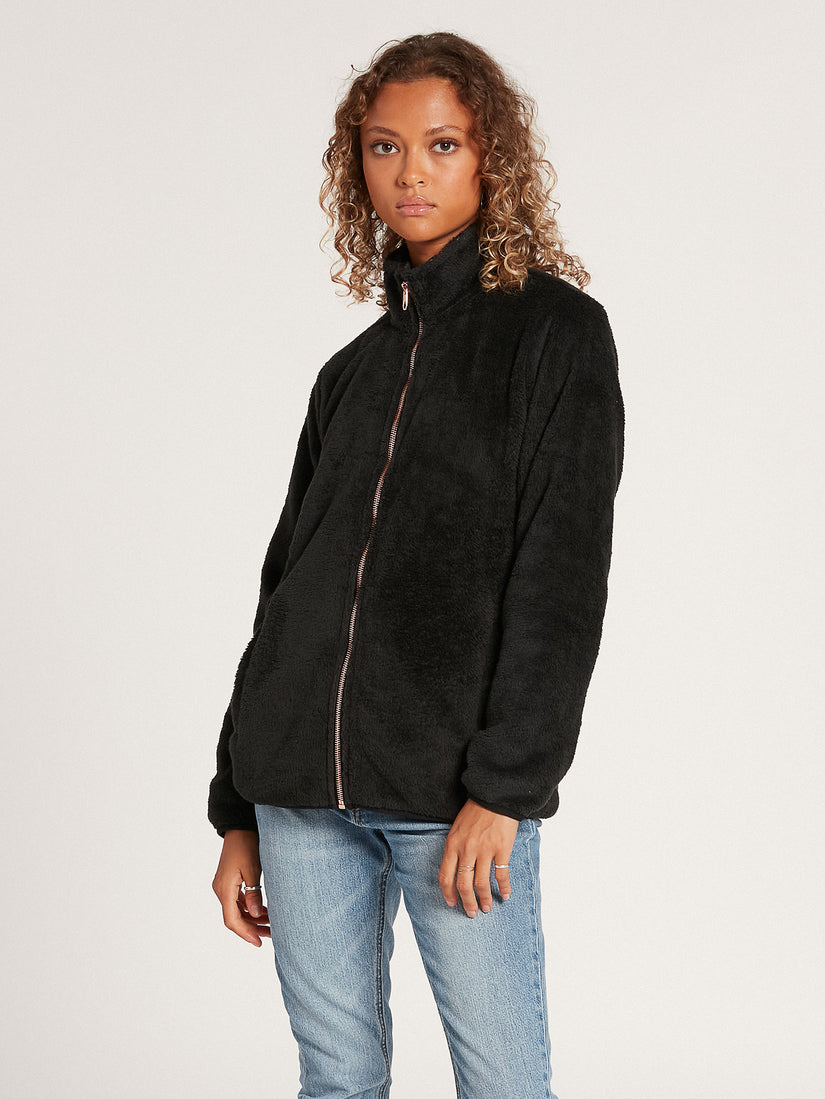 Pheelin Phuzzy Zip Jacket - Black (B4832100_BLK) [F]