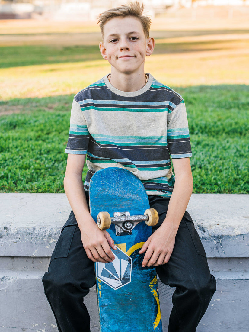 Big Boys Sandstone Crew Short Sleeve Shirt - Grey