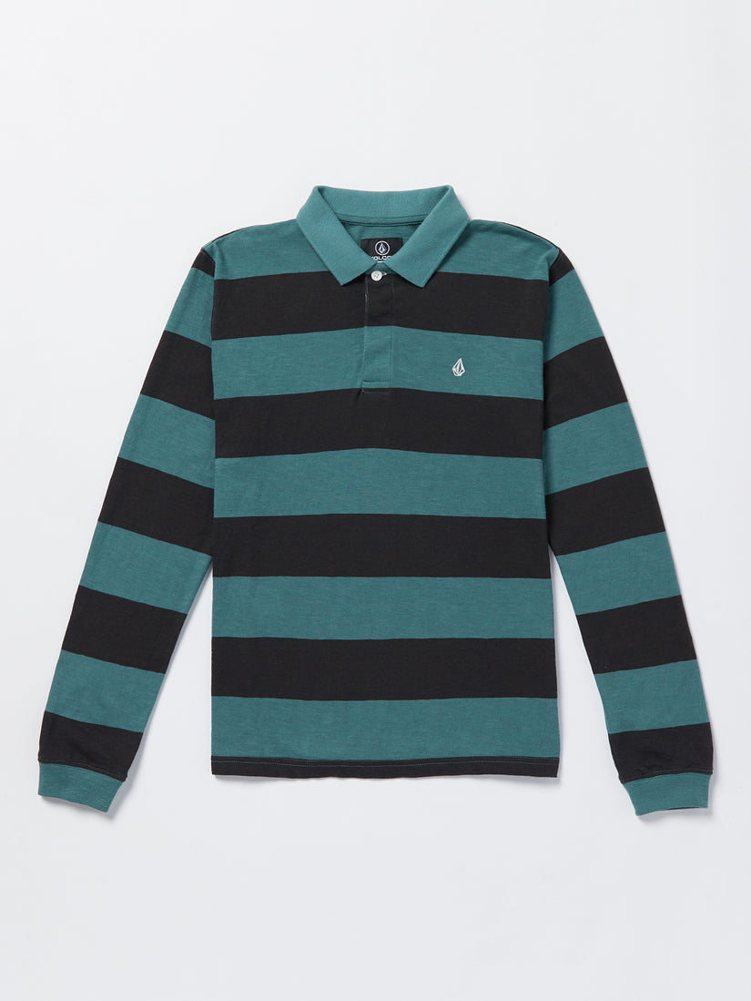 Big Boys Bolders Polo Long Sleeve Shirt - Service Blue (C0332330_SVB) [F]