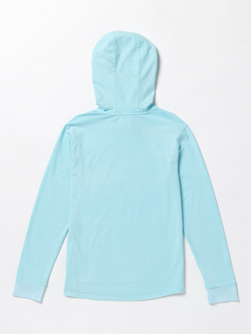 Big Boys Stonedyed Long Sleeve Hooded Shirt - Misty Blue (C0332332_MYB) [B]