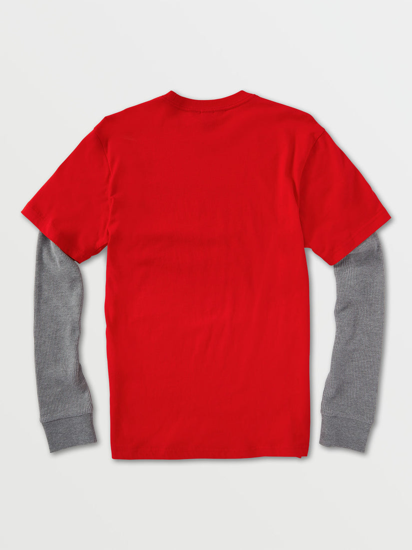 Big Boys Split Stone Long Sleeve Tee - Ribbon Red