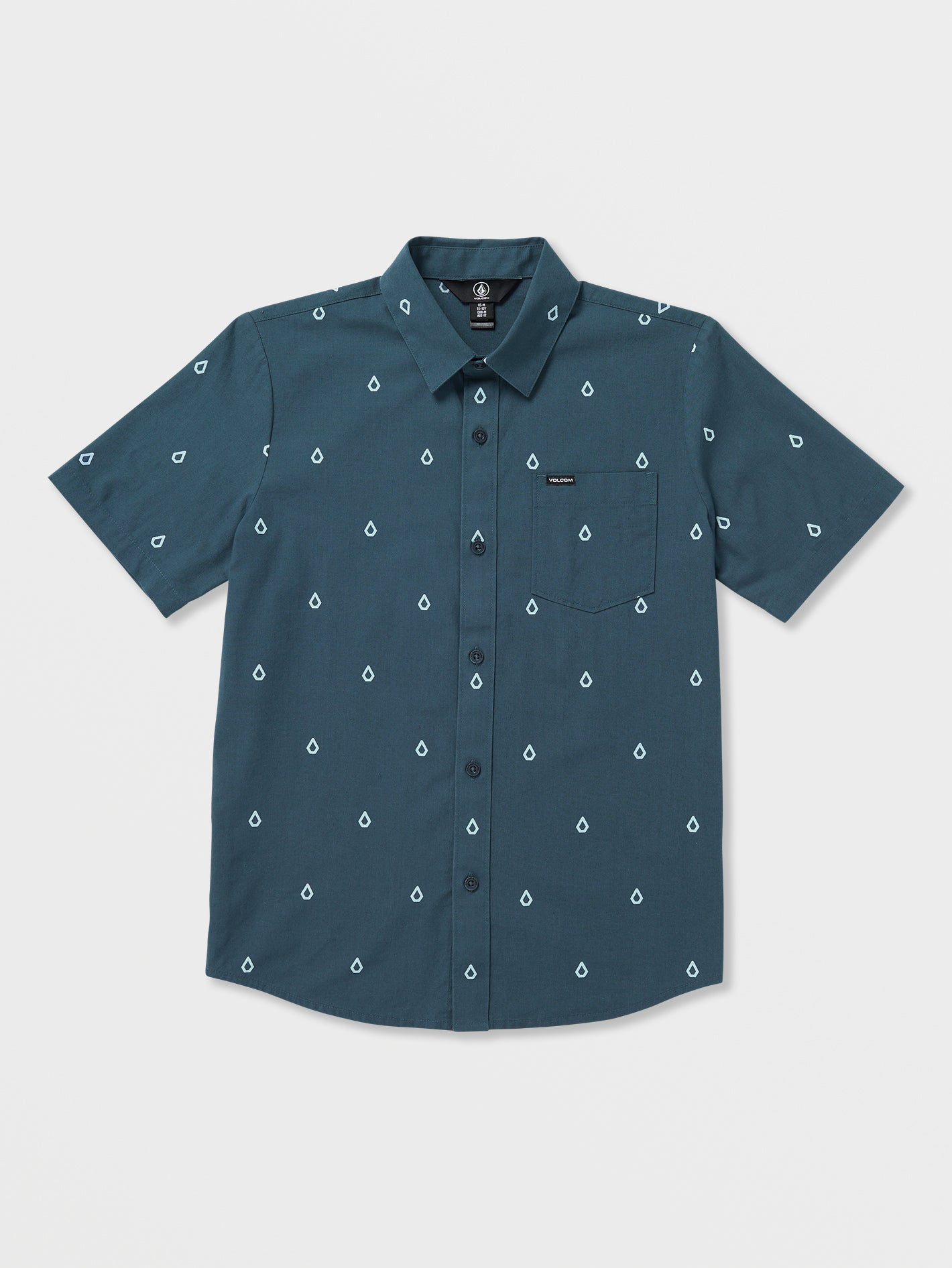 Big Boys Patterson Short Sleeve Woven Shirt - Faded Navy 