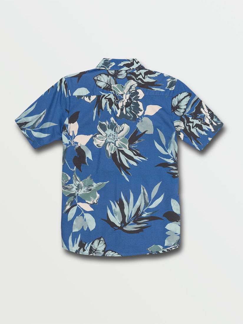 Big Boys Marble Floral Button Up Short Sleeve Shirt - Riverside