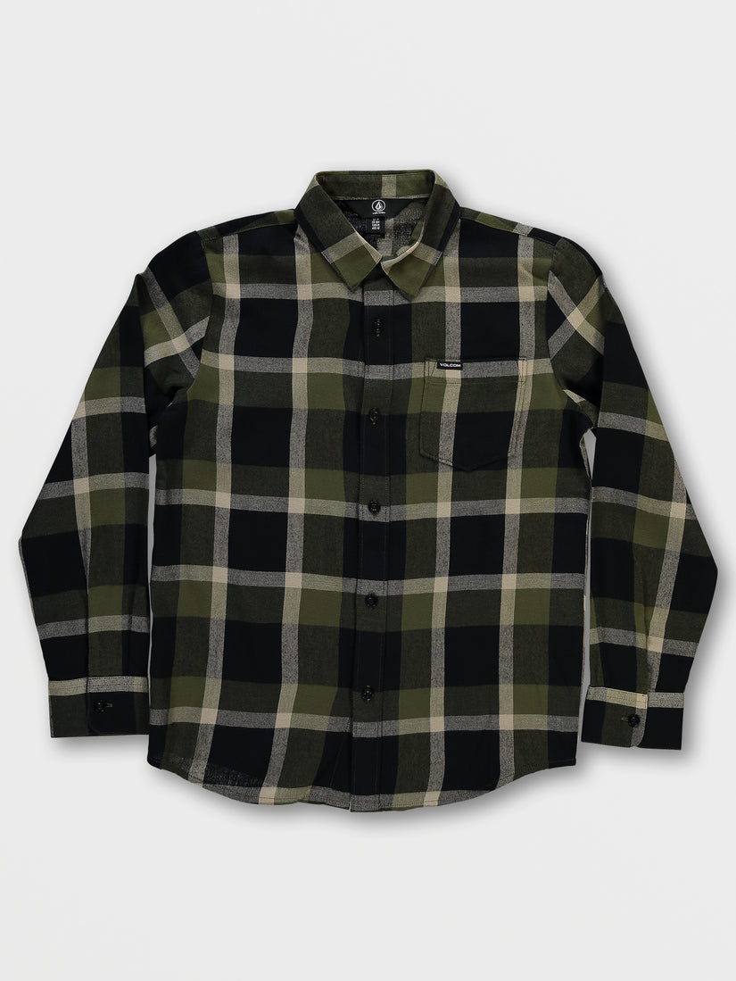 Big Boys Curwin Long Sleeve Flannel - Military