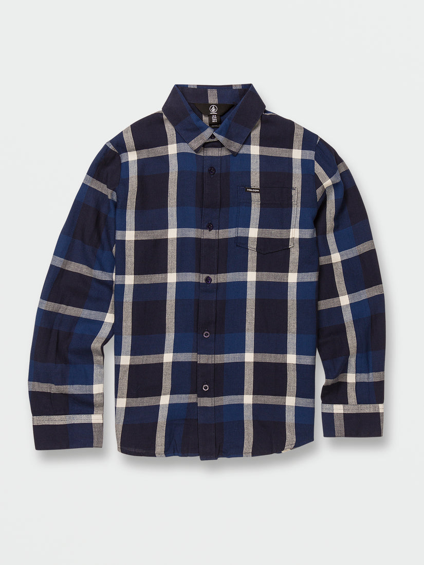 Big Boys Curwin Long Sleeve Flannel - Navy