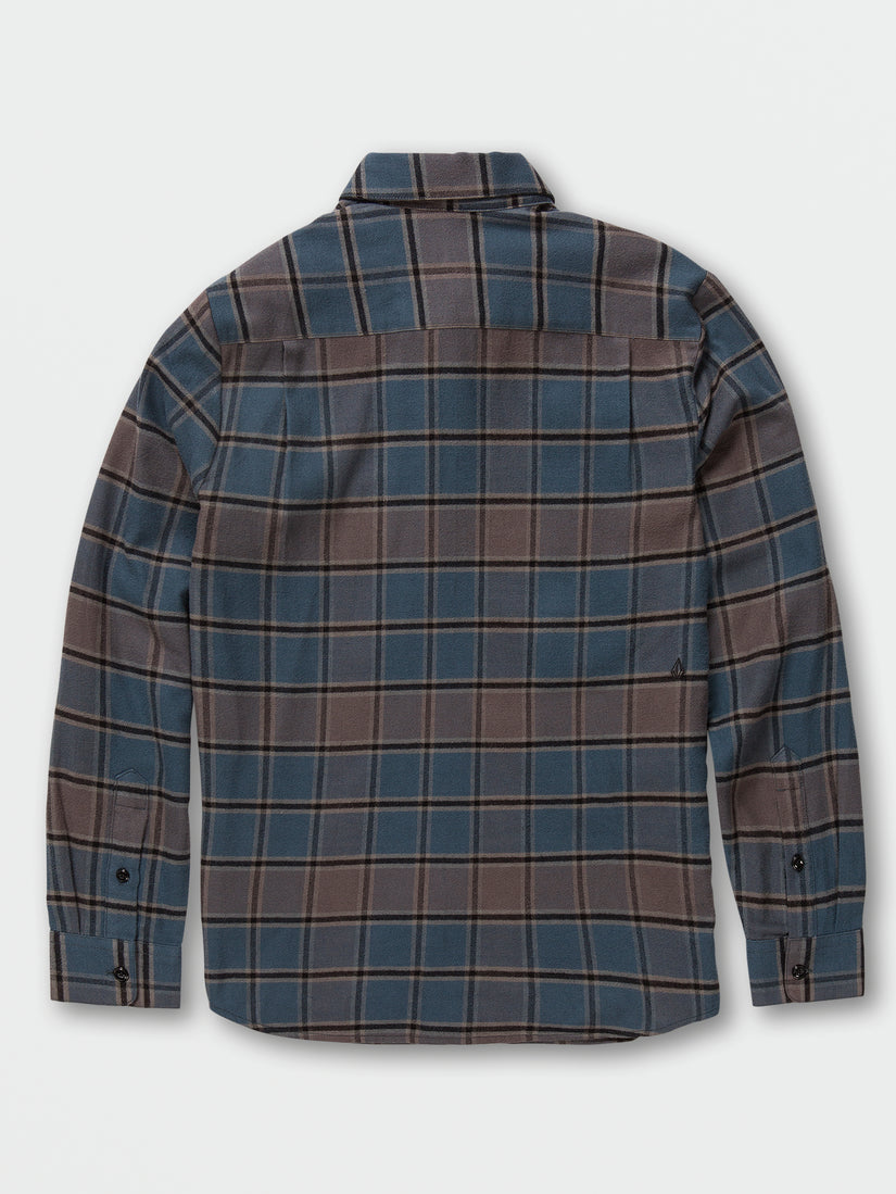 Big Boys Caden Plaid Long Sleeve Flannel - Marina Blue (C0532203_MRB) [B]