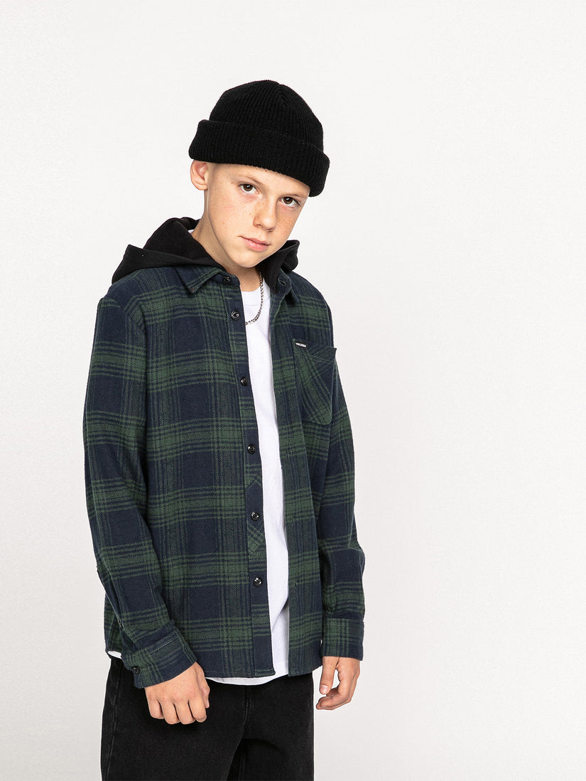 Big Boys Tone Stone Hooded Long Sleeve Shirt - Cedar Green (C0532230_CDG) [10]