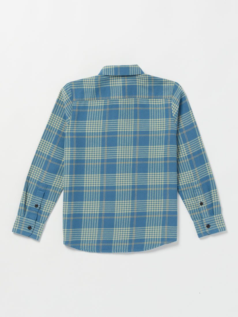 Big Boys Caden Plaid Long Sleeve Shirt - Indigo Ridge (C0532303_IRG) [B]