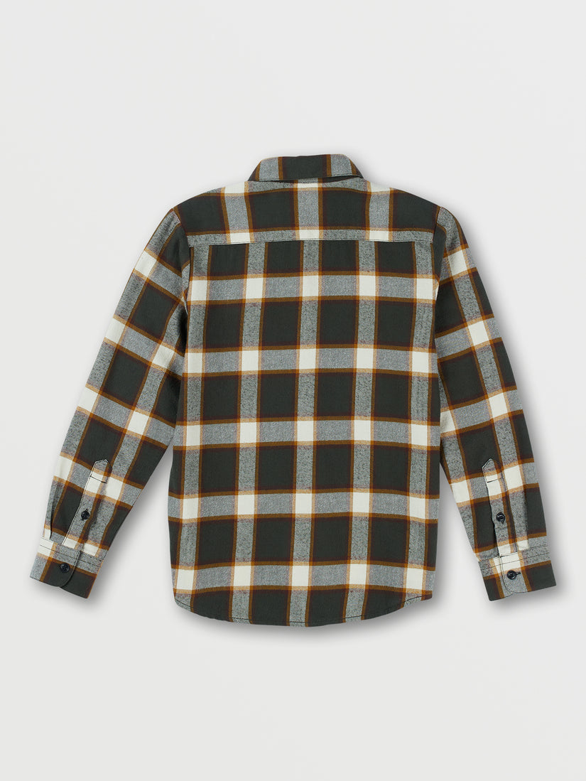 Big Boys Caden Plaid Long Sleeve Shirt - Rinsed Black (C0542204_RIB) [B]