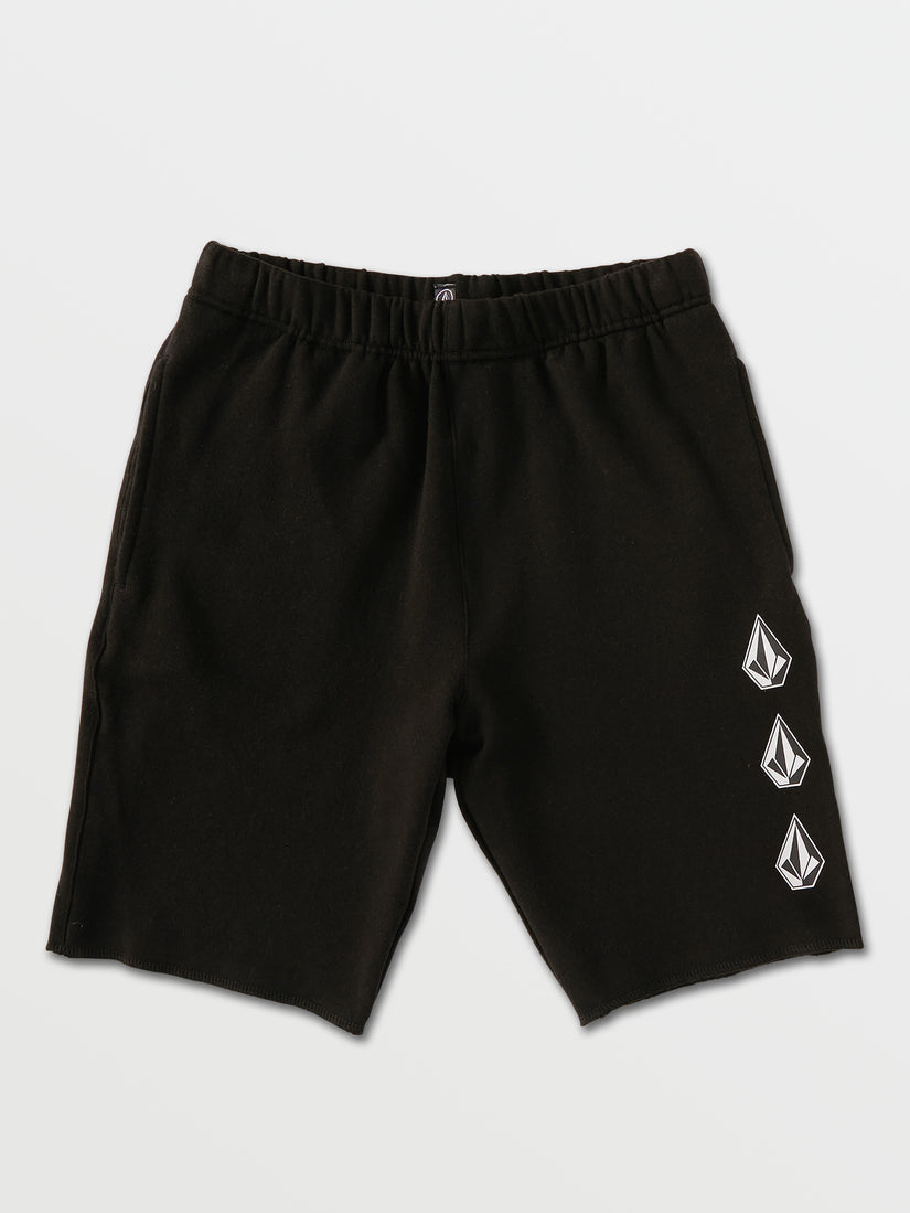 Big Boys Iconic Stone Fleece Shorts - Black (C1032102_BLK) [F]