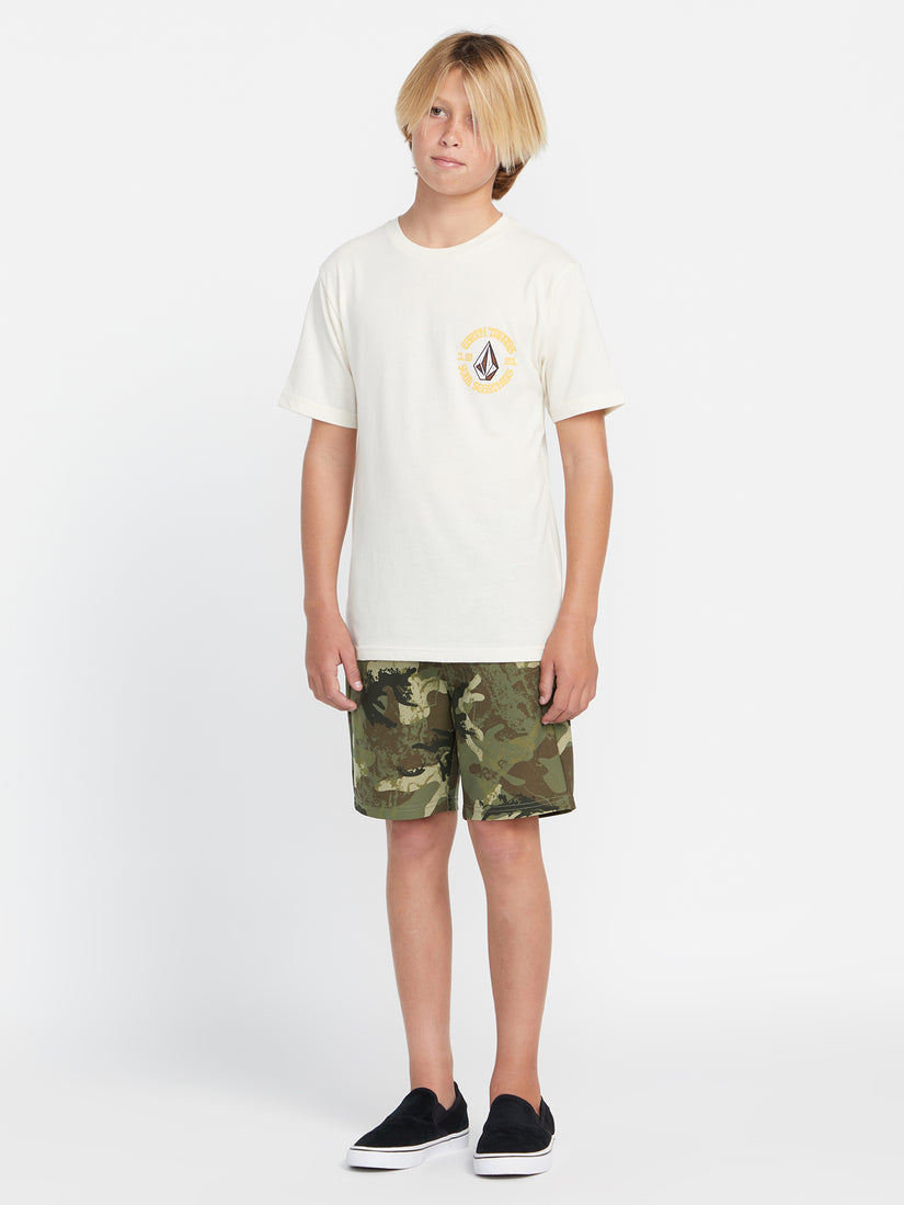 Big Boys Elastic Waist Printed Hybrid Shorts - Army (C3232331_ARM) [40]