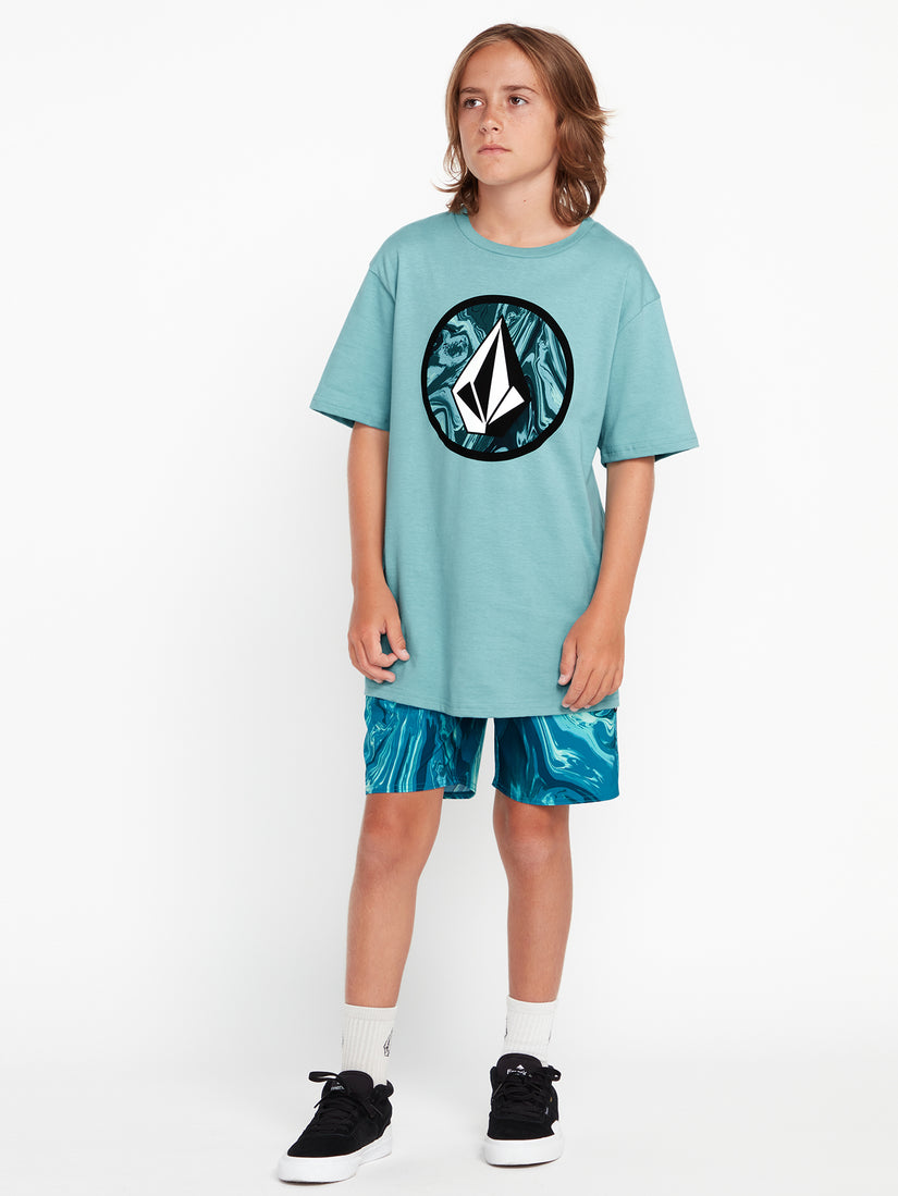 Big Boys Circle Stone Short Sleeve Tee - Cali Blue Heather