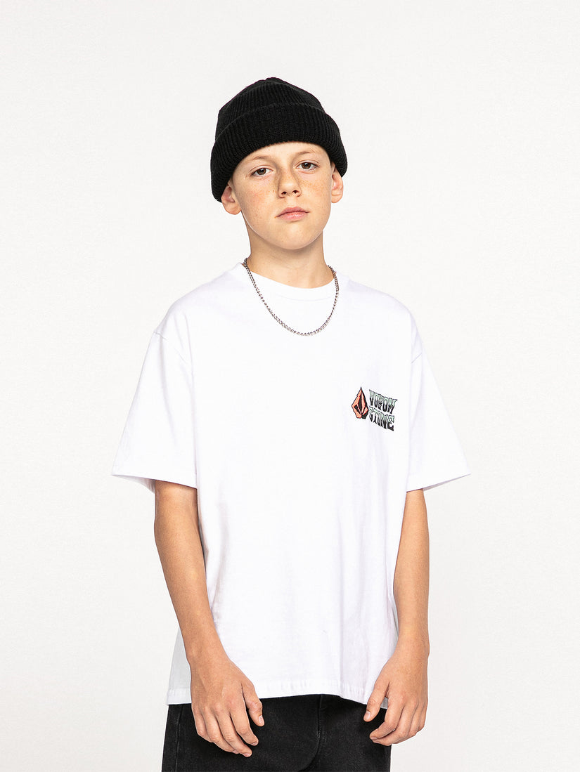 Big Boys Bat Wheel Short Sleeve Tee - White (C3532230_WHT) [14]