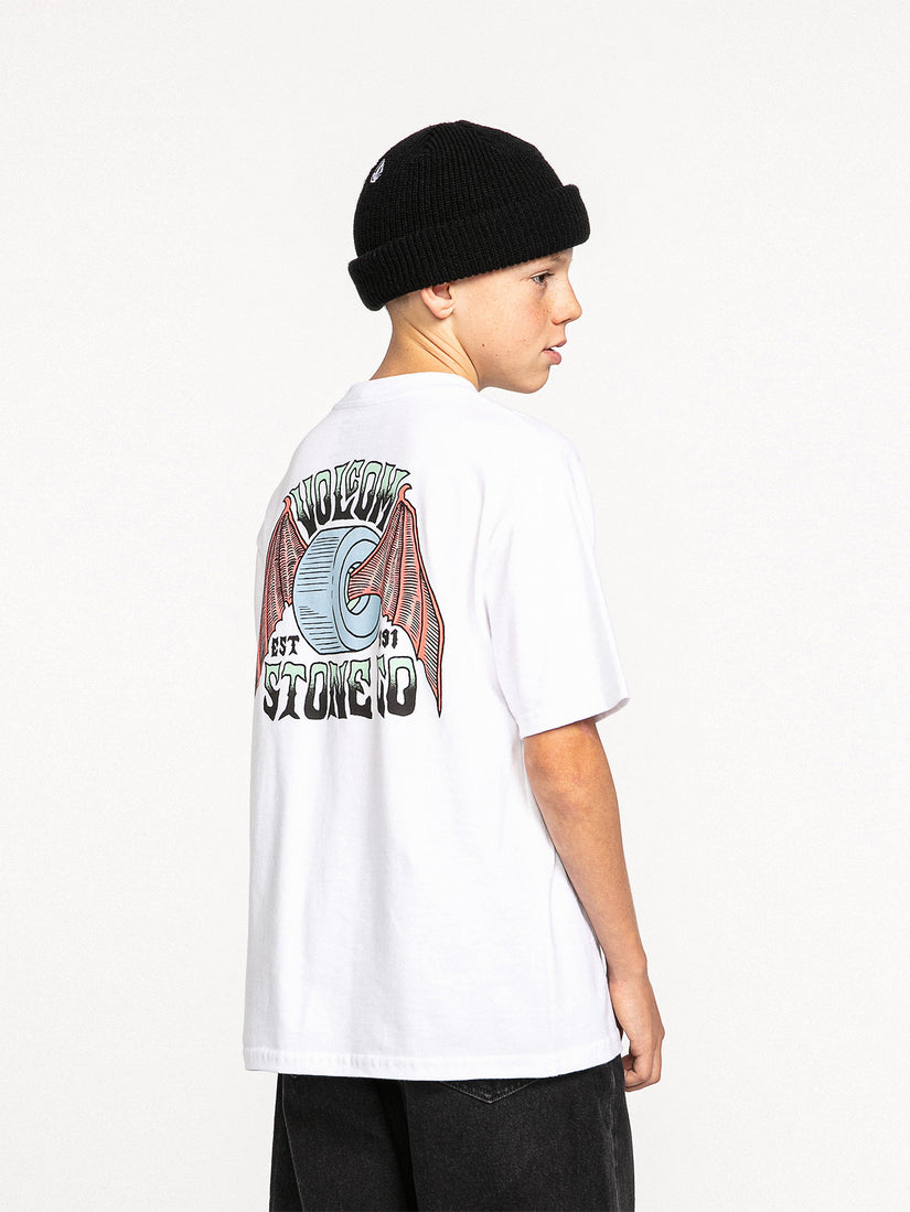 Big Boys Bat Wheel Short Sleeve Tee - White (C3532230_WHT) [18]