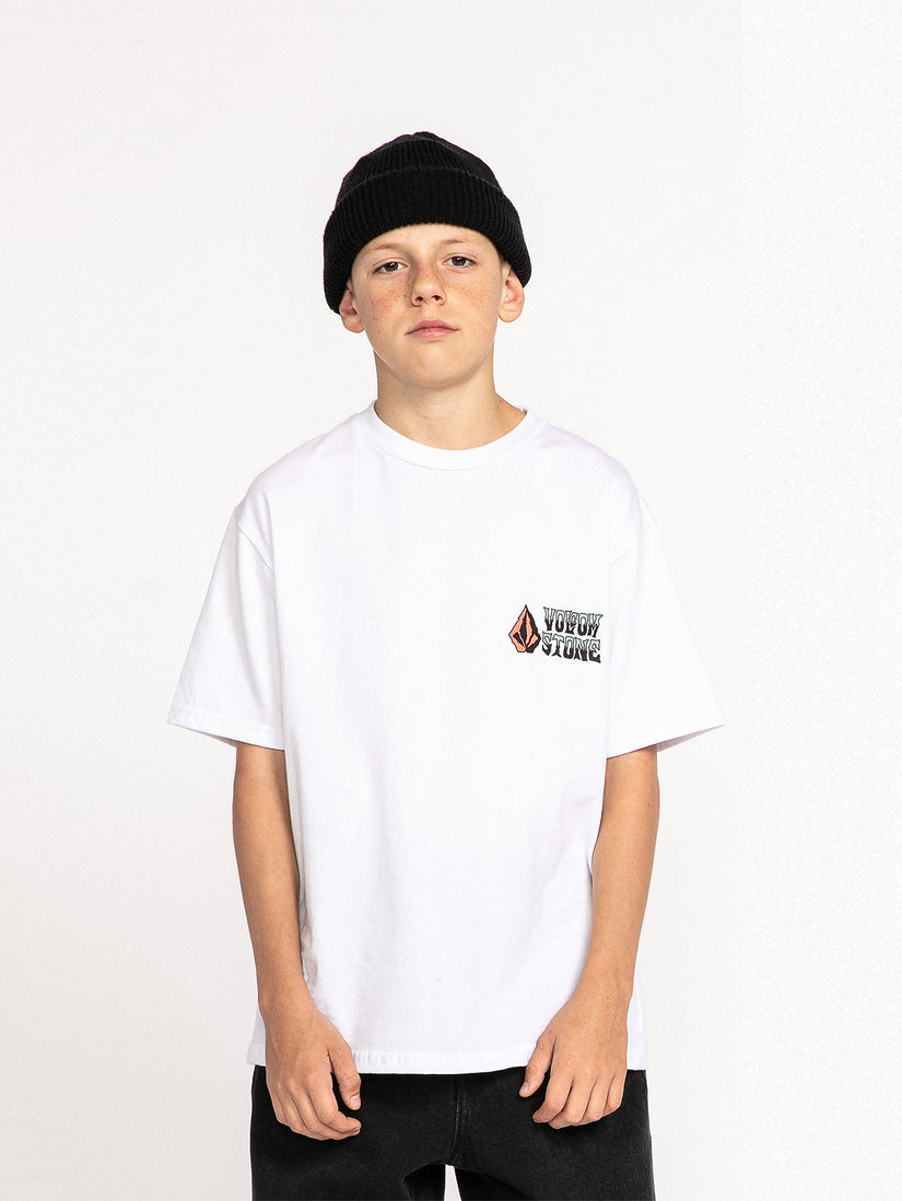 Big Boys Bat Wheel Short Sleeve Tee - White (C3532230_WHT) [F]