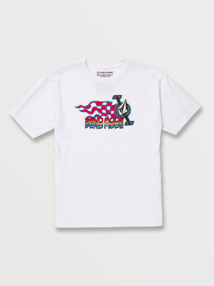 Big Boys Crank It Up Short Sleeve Tee - White (C3542235_WHT) [F]