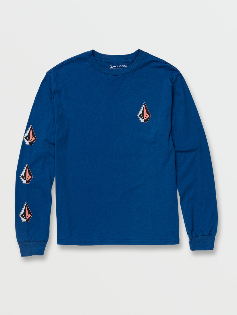 Big Boys Iconic Stone Long Sleeve Tee - Royal (C3632200_ROY) [F]