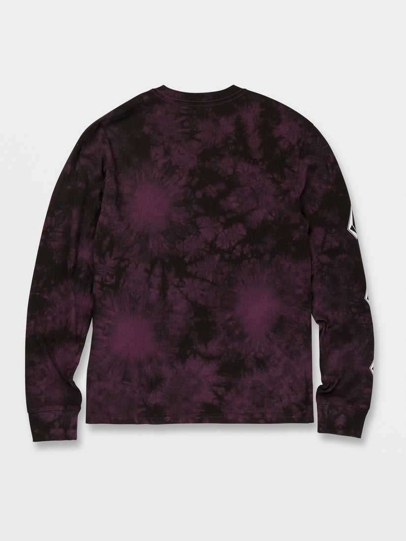 Big Boys Iconic Stone Dye Long Sleeve Tee - Mulberry (C3632201_MUL) [B]