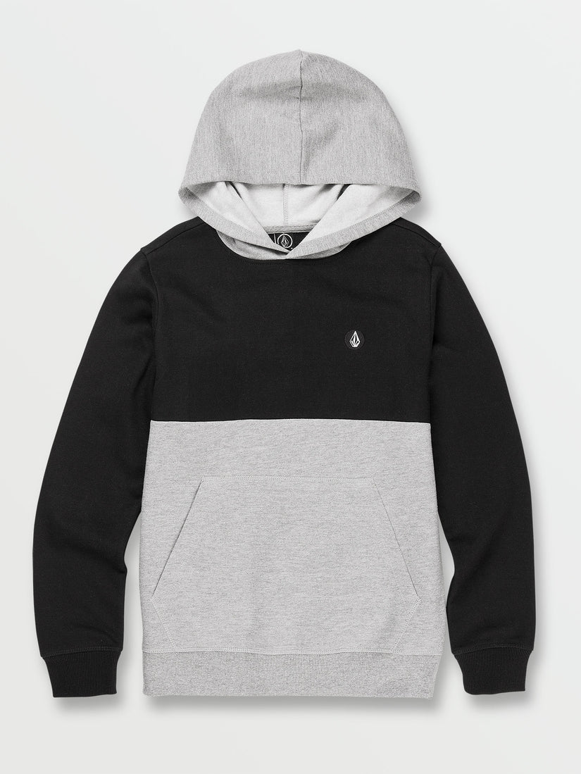 Big Boys Contrast Pullover Fleece Hoodie - Black (C4102101_BLK) [F]