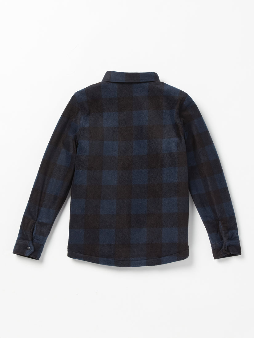 Big Boys Bowered Fleece Long Sleeve Shirt - Navy (C5832202_NVY) [B]