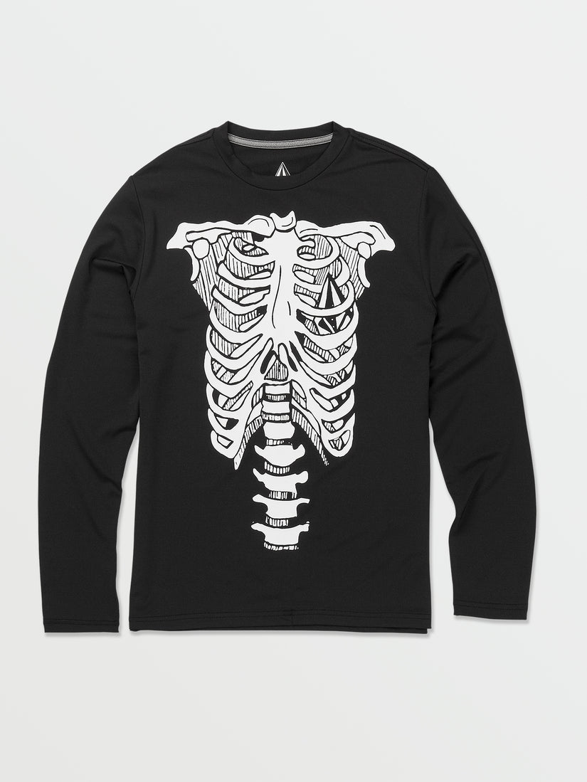 Big Boys Skeleton Long Sleeve UPF 50 Rashguard - Black (C9322230_BLK) [F]