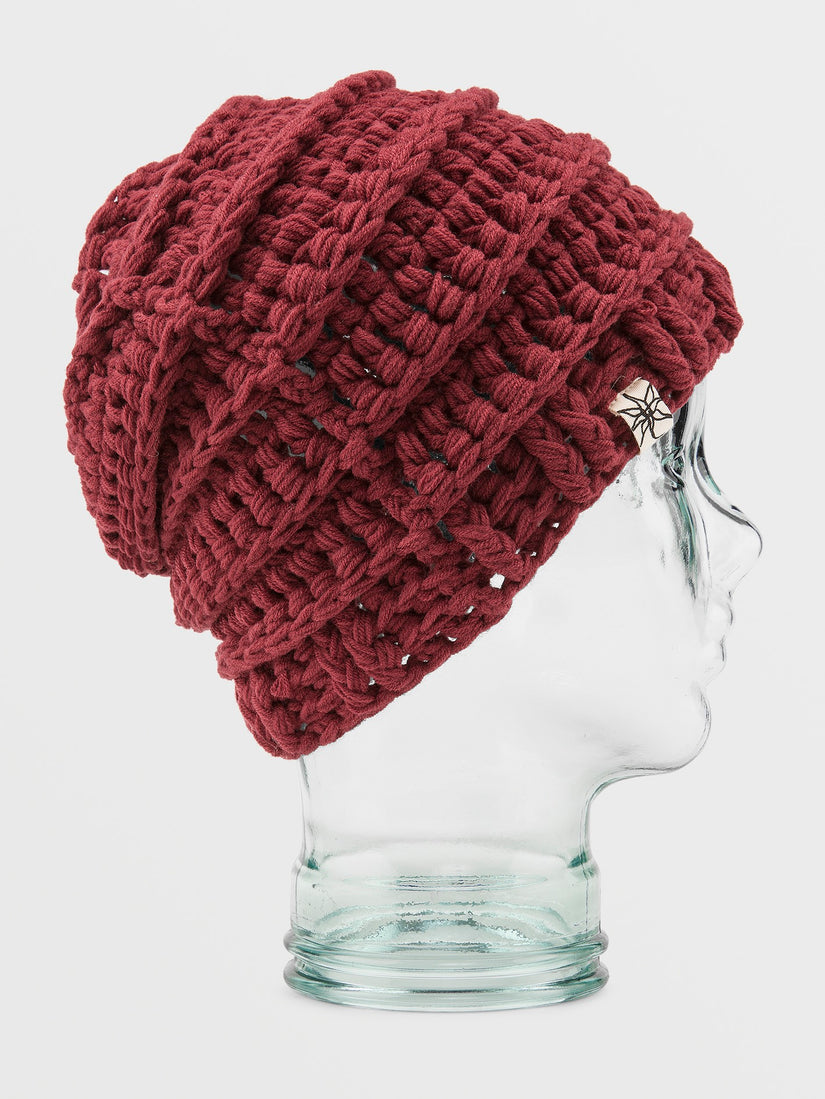 Mens Mike Ravelson Crochet Knit Beanie - Maroon (J5852401_MAR) [F]