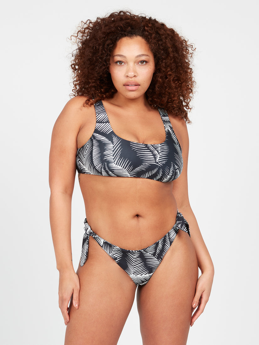 Stay Or Leaf Tie Side Hipster Plus Size Bikini Bottom - Black