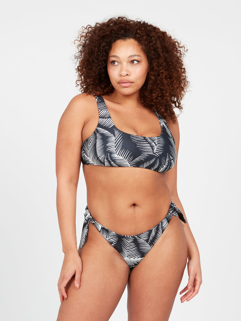 Stay Or Leaf Tie Side Hipster Plus Size Bikini Bottom - Black