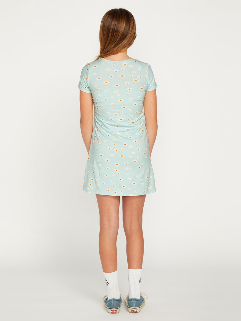 Girls Cryptogram Short Sleeve Dress - Pale Aqua (R1312301_PAQ) [B]