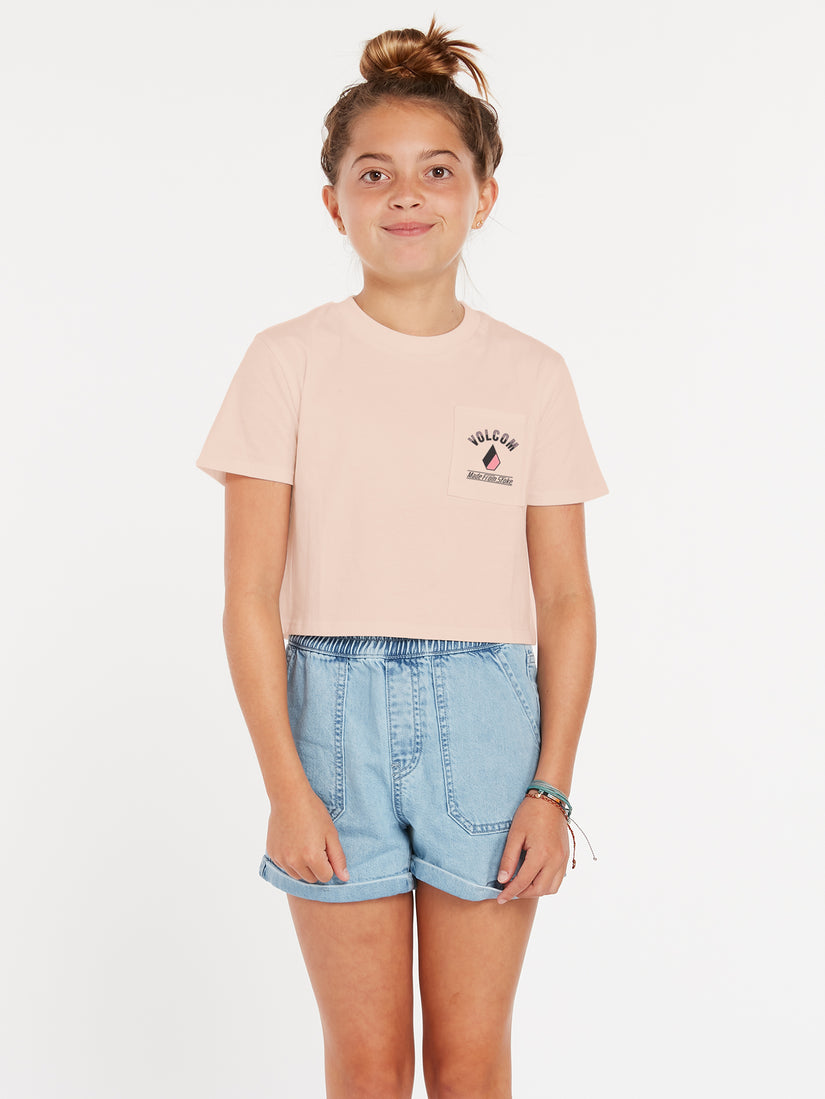 Big Girls Pocket Dial Tee - Hazey Pink (R3522204_HZP) [F]