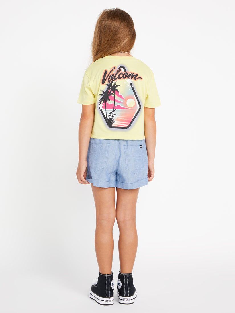 Girls Pocket Dial Short Sleeve Tee - Citron