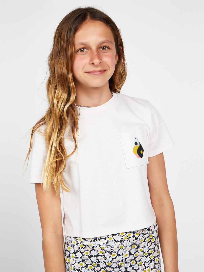 Girls Pocket Dial Short Sleeve Tee - Ash (R3542203_AGR) [F]