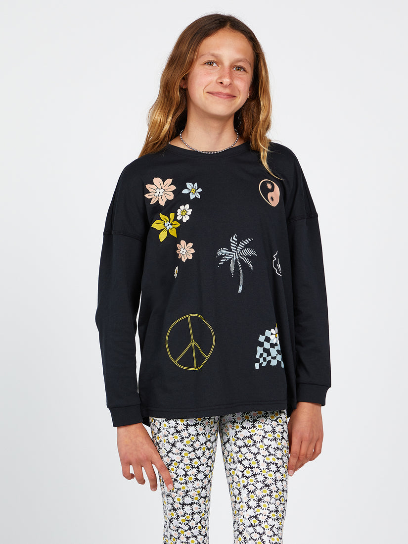 Girls Werkin Doubles Long Sleeve Tee - Black (R3642201_BLK) [F]