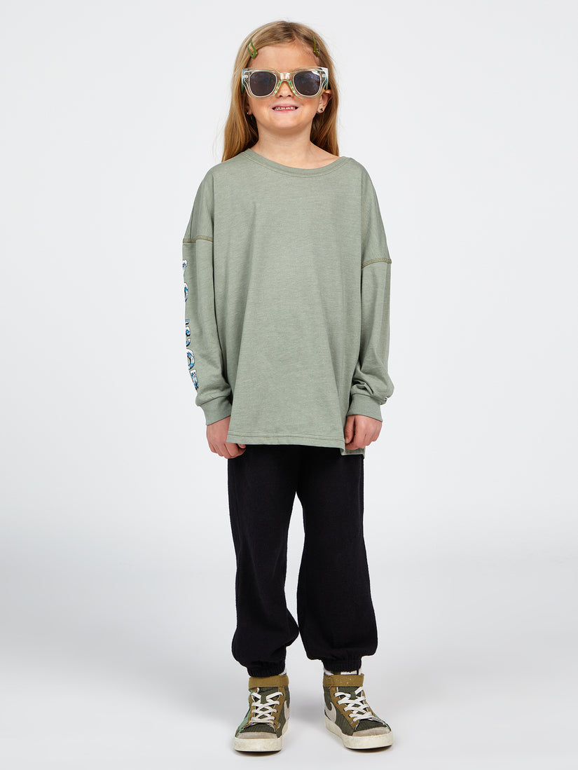 Girls Werkin Doubles Long Sleeve Tee - Light Army (R3642201_LAR) [2]