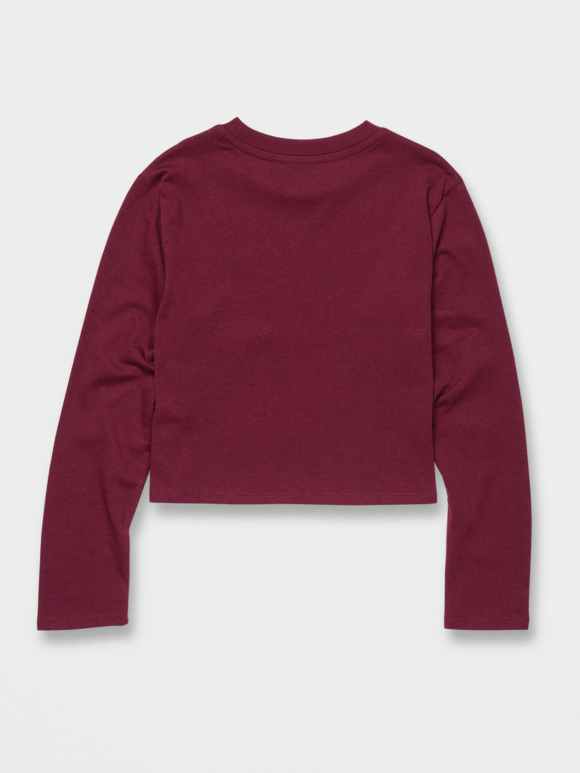 Girls Pocket Dial Long Sleeve Tee - Burgundy (R3642203_BUR) [5]