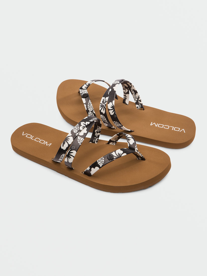 Girls Easy Breezy Sandals - Black White