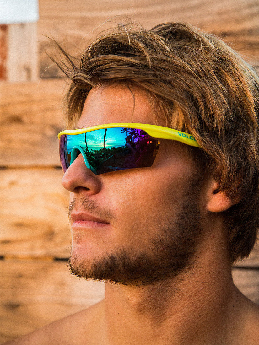 Download Sunglasses - Gloss Yellow/Aqua/Rainbow Mirror