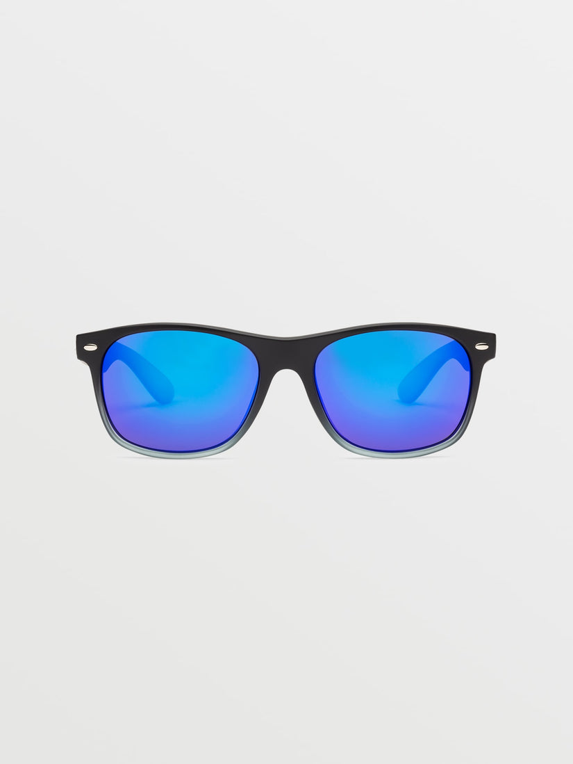 Fourty6 Sunglasses - Matte Black Clear Fade/Gray Blue Mirror (VE03103014_0000) [F]