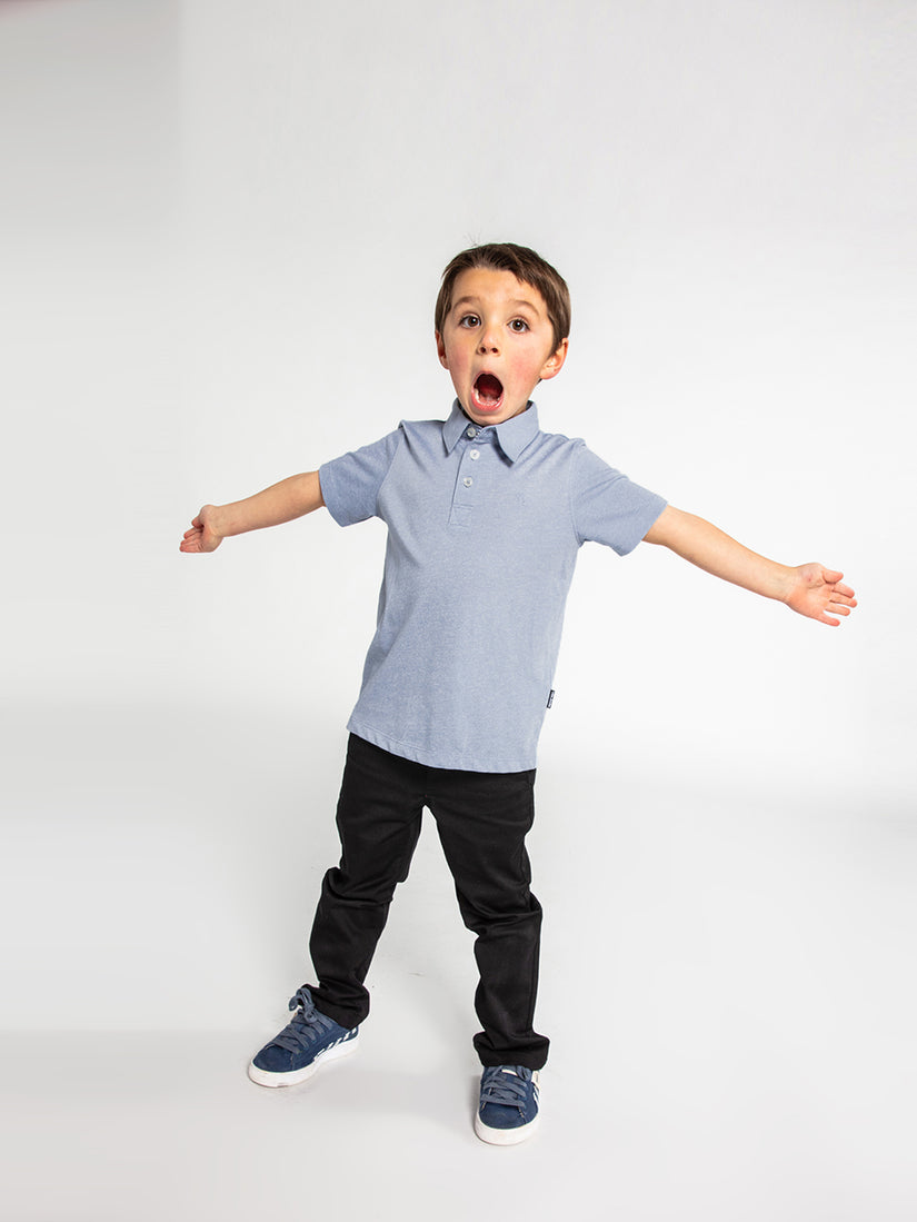 Little Boys Wowzer Short Sleeve Polo - Ashley Blue