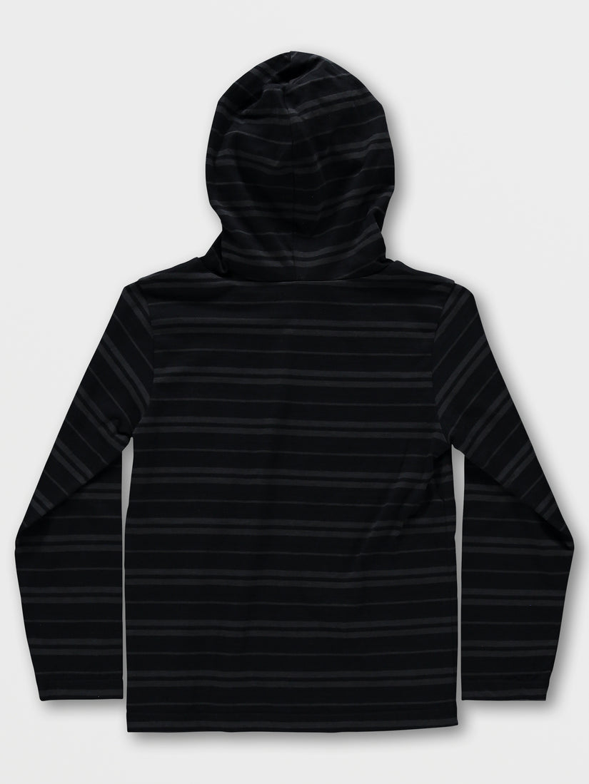 Little Boys Parables Striped Hooded Shirt - Black