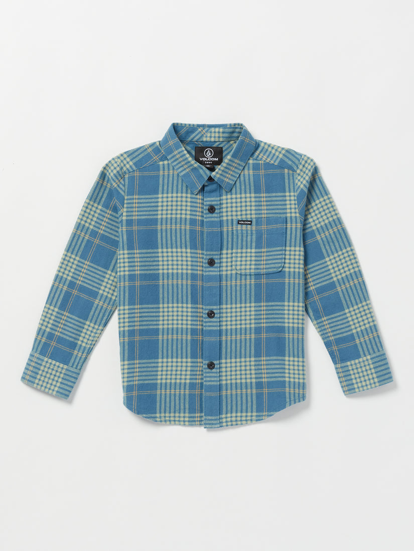 Little Boys Caden Plaid Long Sleeve Shirt - Indigo Ridge (Y0532303_IRG) [F]