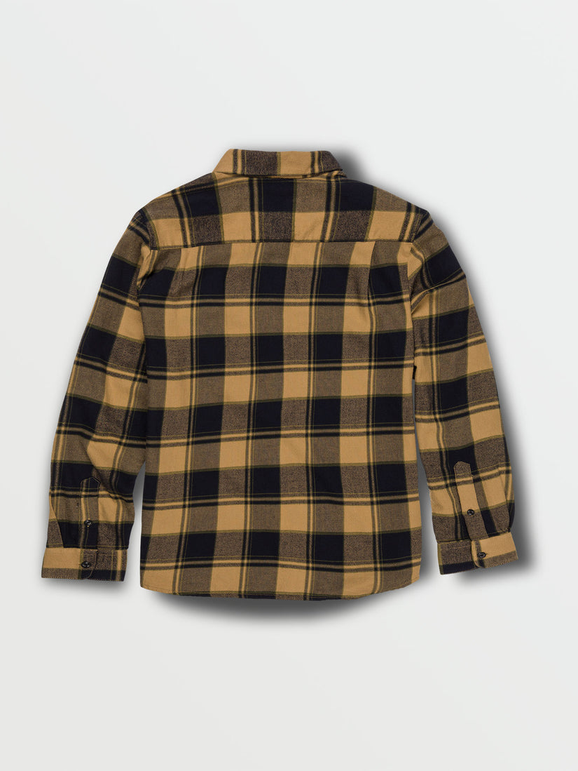 Little Boys Caden Long Sleeve Flannel - Dark Khaki