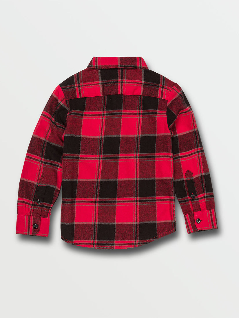 Little Boys Caden Long Sleeve Flannel - Ribbon Red